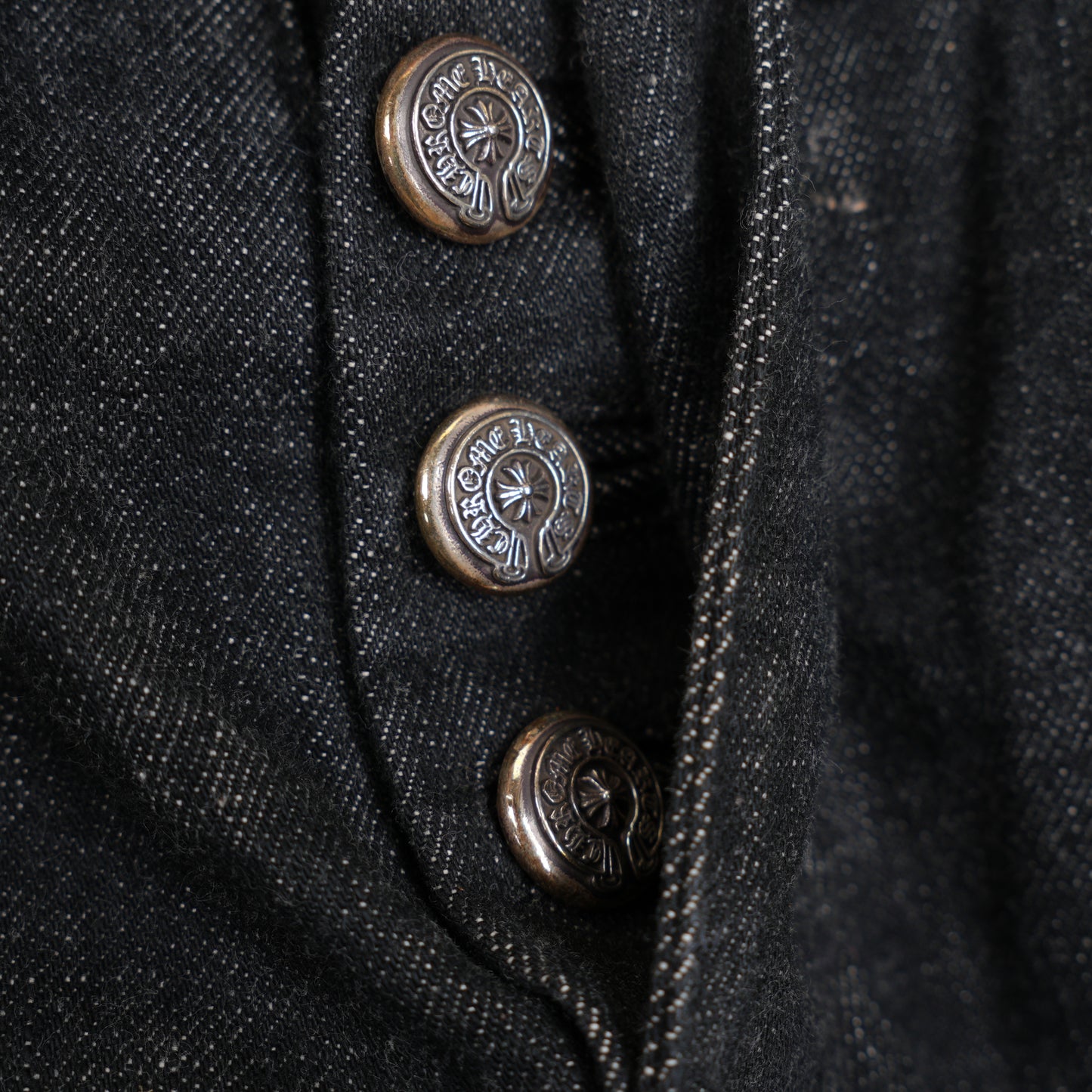 CHROME HEARTS BLACK STAR PATCH SELVEDGE DENIM