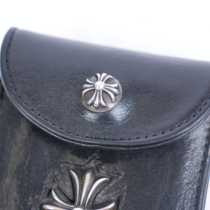 CHROME HEARTS LEATHER CROSS CIGARETTE POUCH