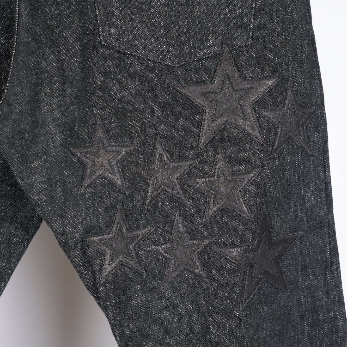 CHROME HEARTS BLACK STAR PATCH SELVEDGE DENIM