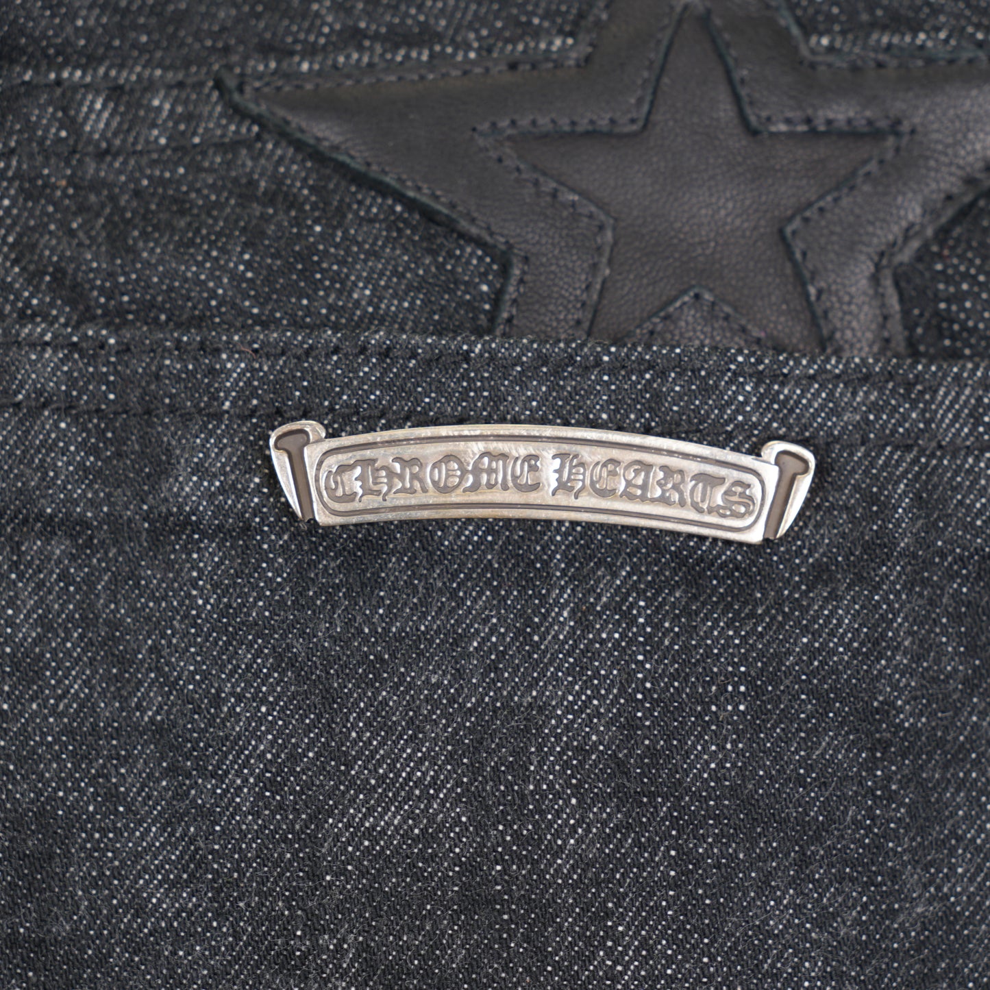 CHROME HEARTS BLACK STAR PATCH SELVEDGE DENIM