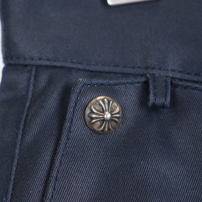 CHROME HEARTS NAVY CROSS PATCH CHINOS