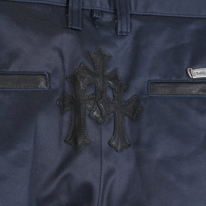 CHROME HEARTS NAVY CROSS PATCH CHINOS