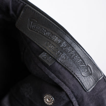 CHROME HEARTS BLACK DOUBLE KNEE HARDWARE CARPENTER PANTS