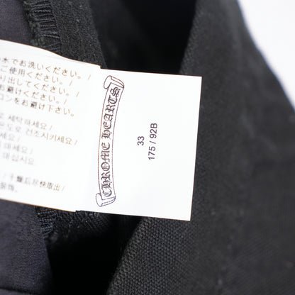 CHROME HEARTS BLACK DOUBLE KNEE HARDWARE CARPENTER PANTS