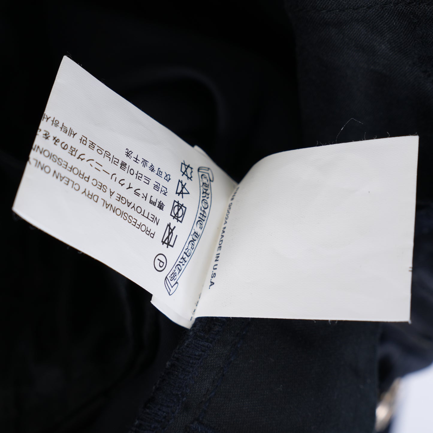 CHROME HEARTS NAVY CROSS PATCH CHINOS