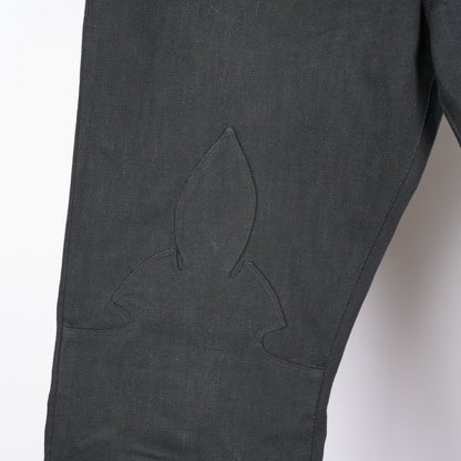 CHROME HEARTS FLEUR KNEE BLACK DENIM