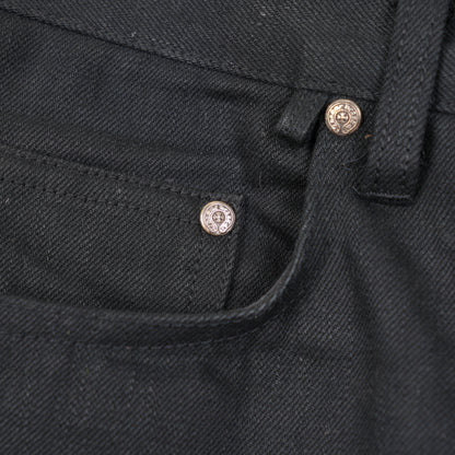 CHROME HEARTS FLEUR KNEE BLACK DENIM