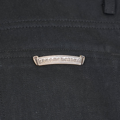 CHROME HEARTS FLEUR KNEE BLACK DENIM