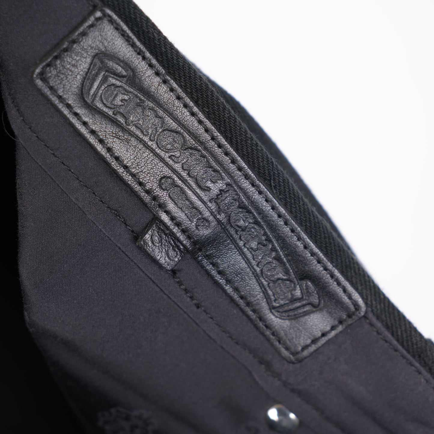 CHROME HEARTS FLEUR KNEE BLACK DENIM
