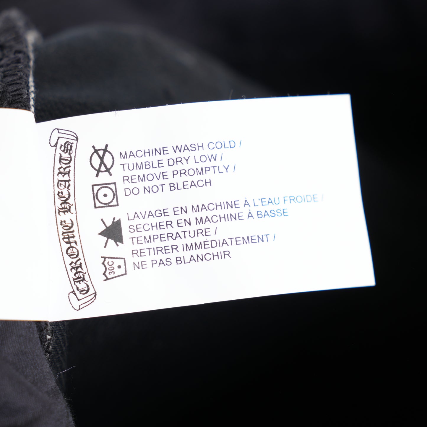 CHROME HEARTS FLEUR KNEE BLACK DENIM