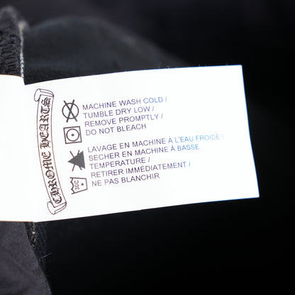CHROME HEARTS FLEUR KNEE BLACK DENIM