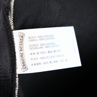 CHROME HEARTS FLEUR KNEE BLACK DENIM SZ 36