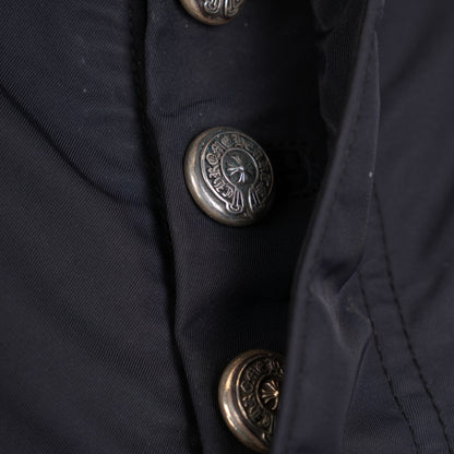 CHROME HEARTS BLACK NYLON LEATHER CARPENTER PANTS