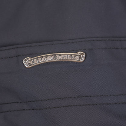 CHROME HEARTS BLACK NYLON LEATHER CARPENTER PANTS
