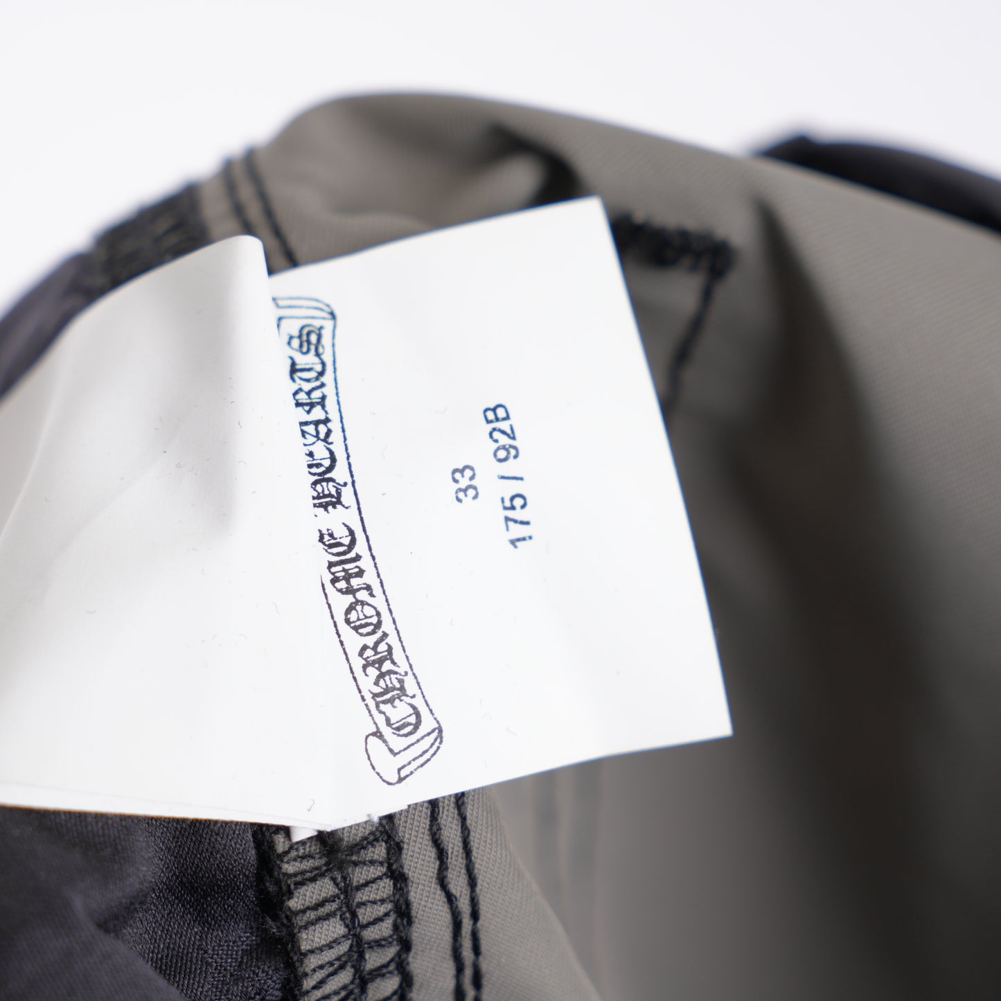 CHROME HEARTS BLACK NYLON LEATHER CARPENTER PANTS
