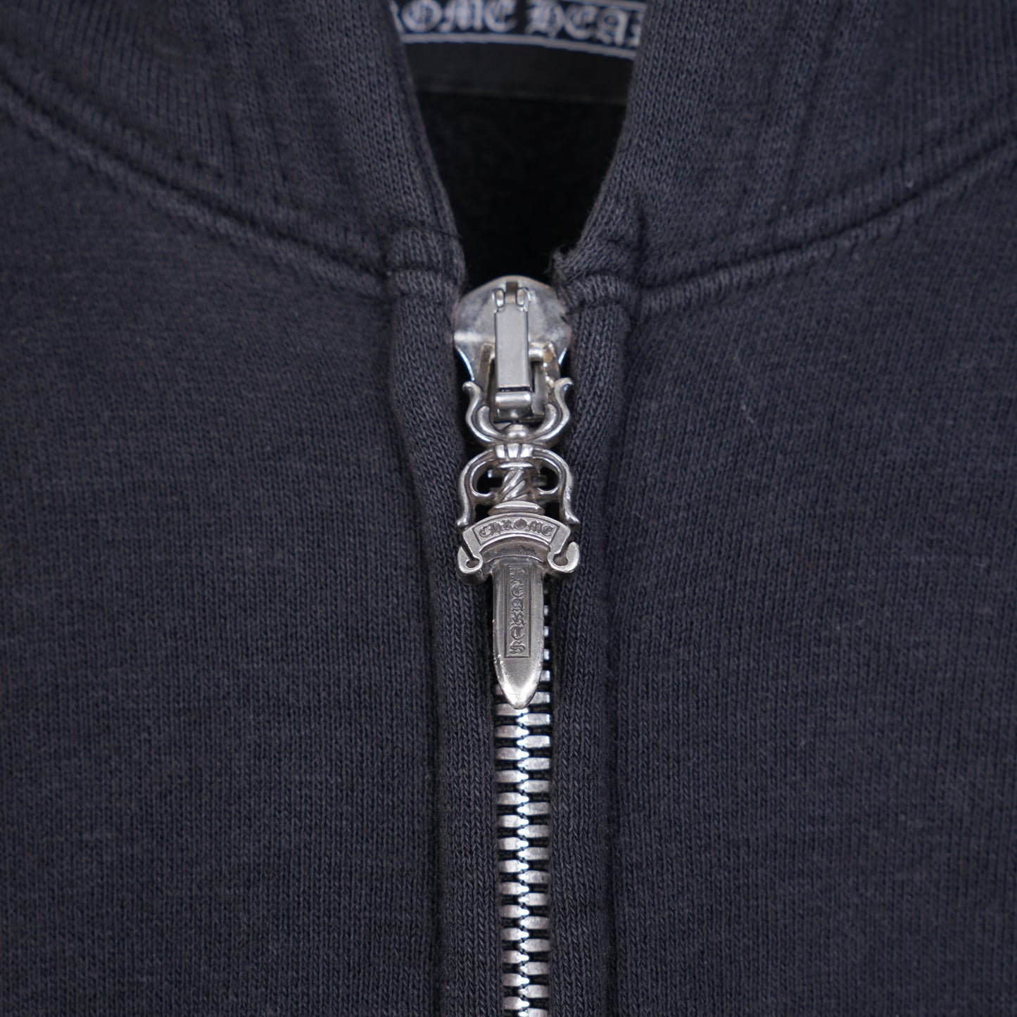 CHROME HEARTS LEATHER PATCH SLEEVE ZIP UP