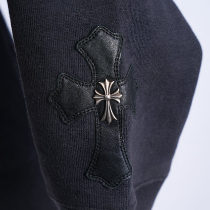 CHROME HEARTS LEATHER PATCH SLEEVE ZIP UP