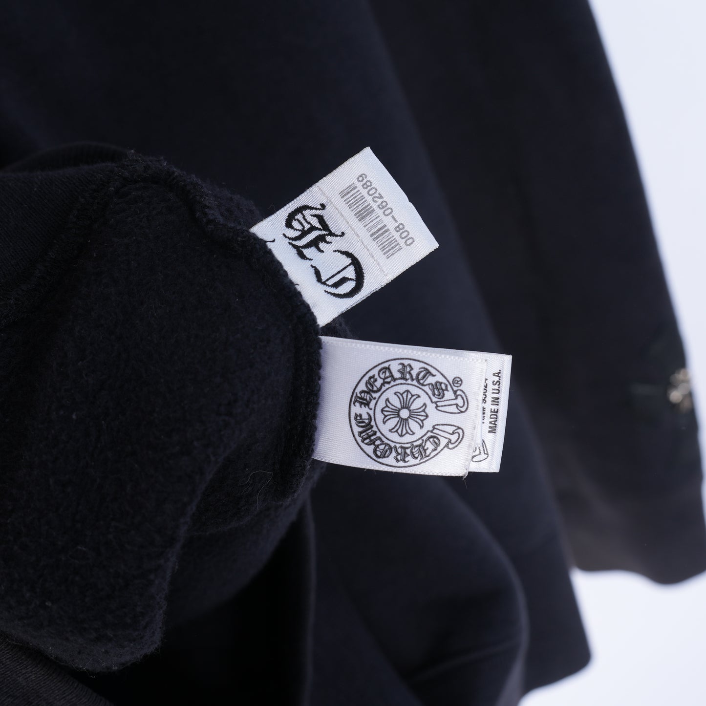 CHROME HEARTS LEATHER PATCH SLEEVE ZIP UP