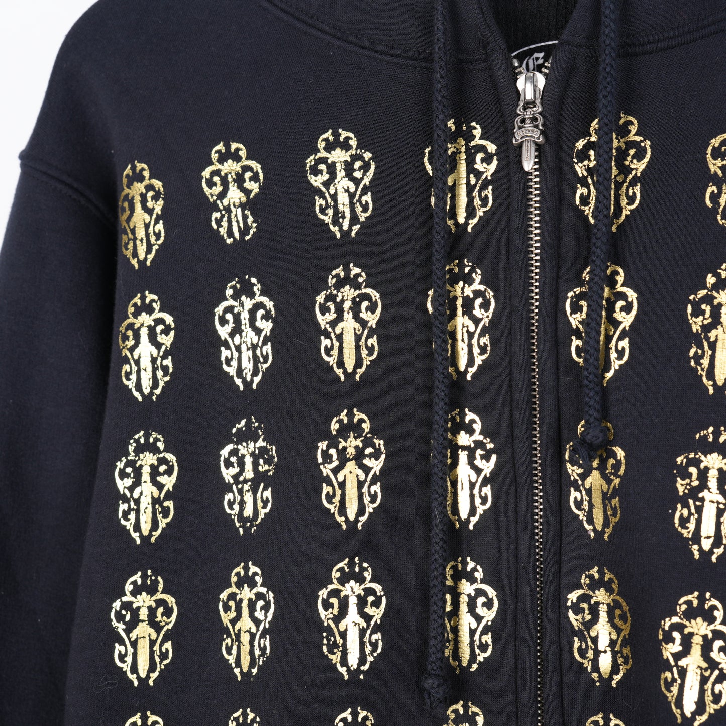 CHROME HEARTS VINTAGE GOLD DAGGER FLORAL ZIP UP