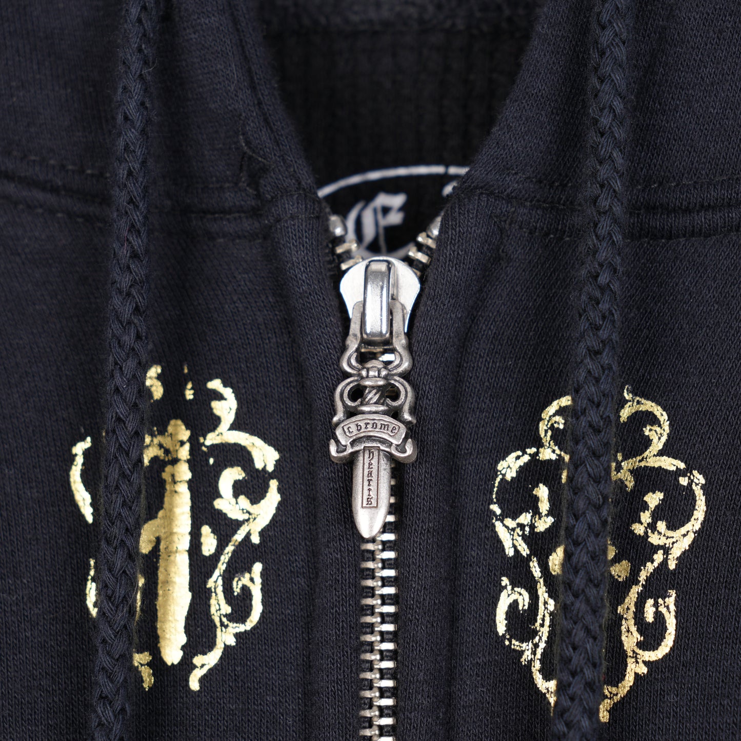 CHROME HEARTS VINTAGE GOLD DAGGER FLORAL ZIP UP