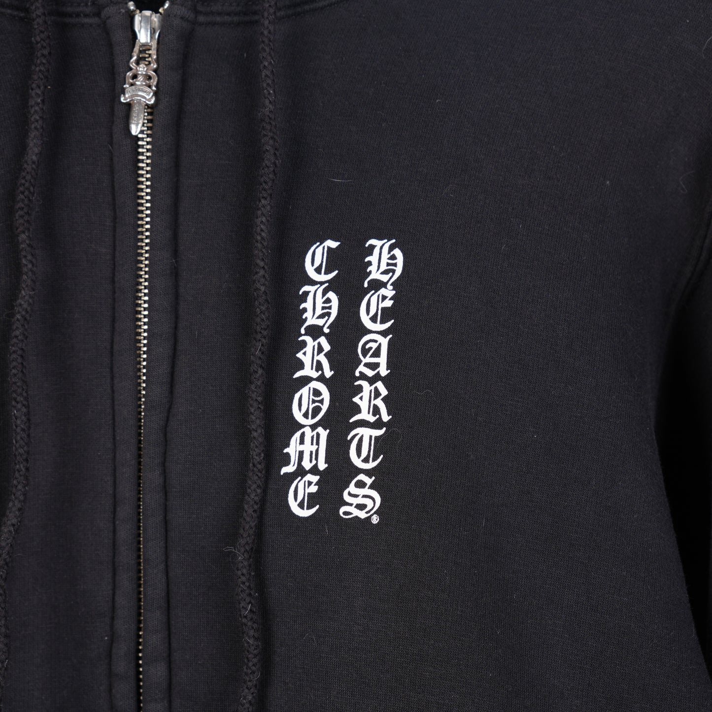 CHROME HEARTS VINTAGE SCRIPT FLORAL CROSS ZIP UP HOODIE
