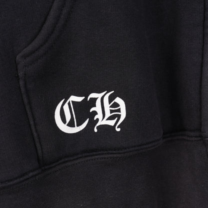 CHROME HEARTS VINTAGE SCRIPT FLORAL CROSS ZIP UP HOODIE