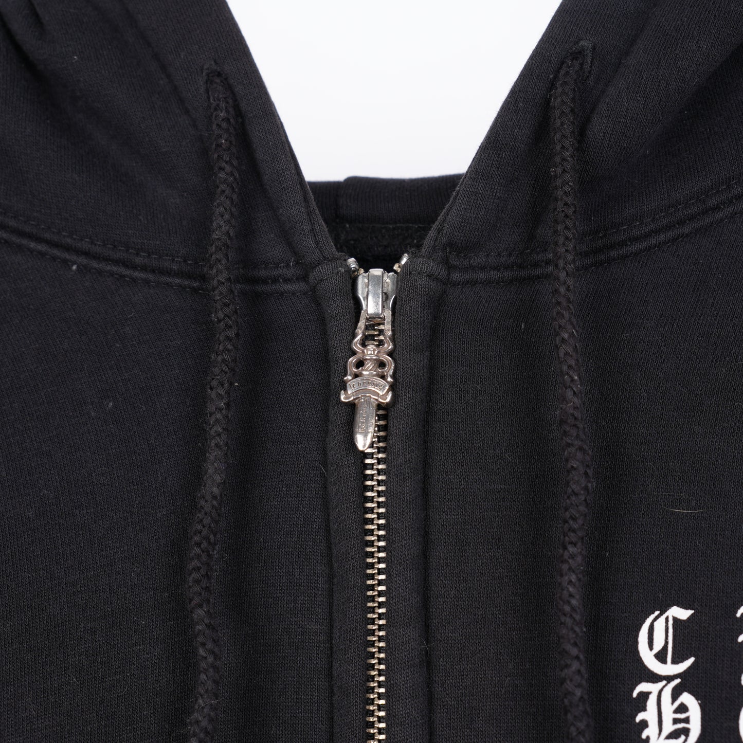 CHROME HEARTS VINTAGE SCRIPT FLORAL CROSS ZIP UP HOODIE