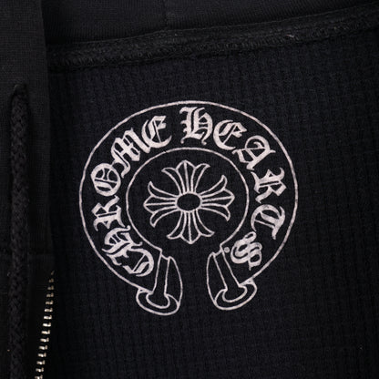 CHROME HEARTS VINTAGE SCRIPT FLORAL CROSS ZIP UP HOODIE