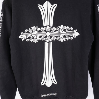 CHROME HEARTS VINTAGE SCRIPT FLORAL CROSS ZIP UP HOODIE