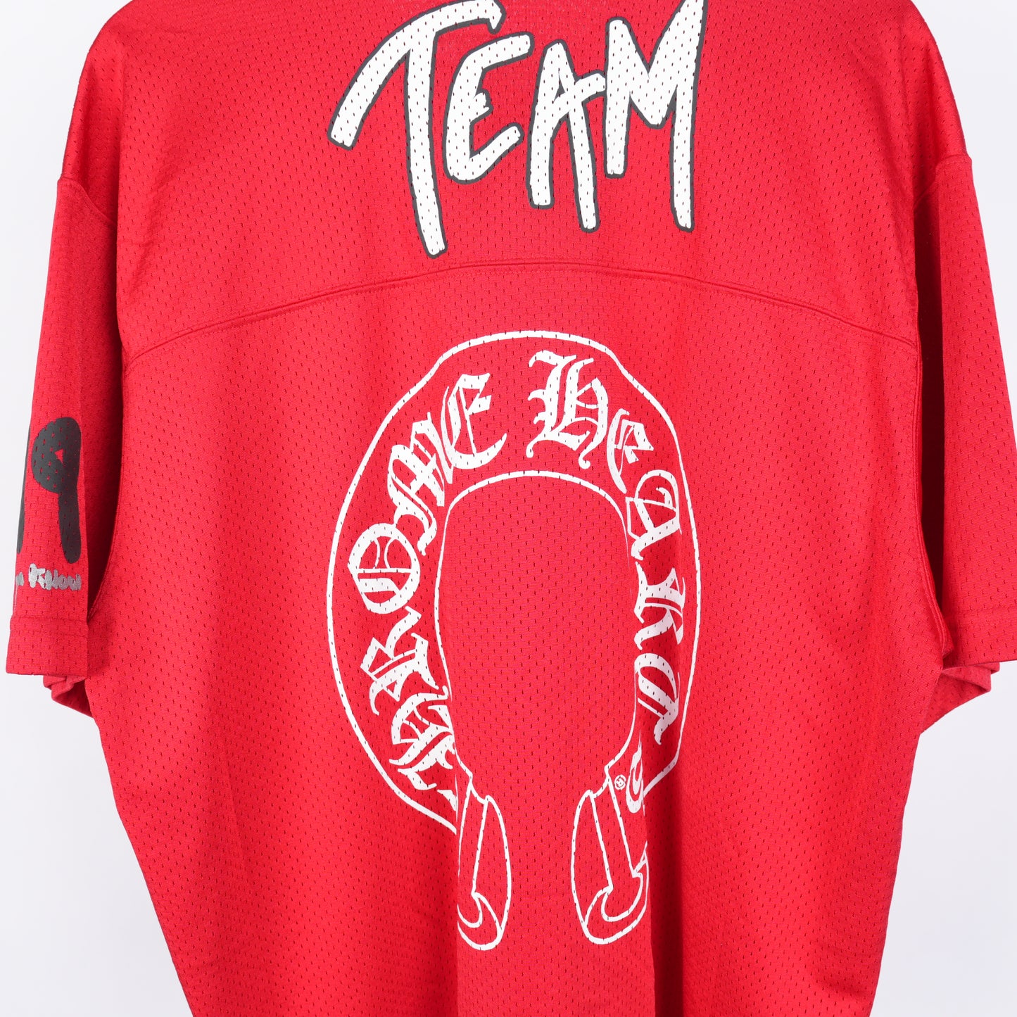 CHROME HEARTS RED MESH 'FORM' SHORT SLEEVE JERSEY