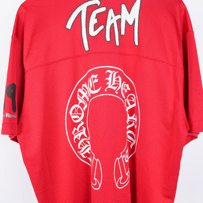 CHROME HEARTS RED MESH 'FORM' SHORT SLEEVE JERSEY