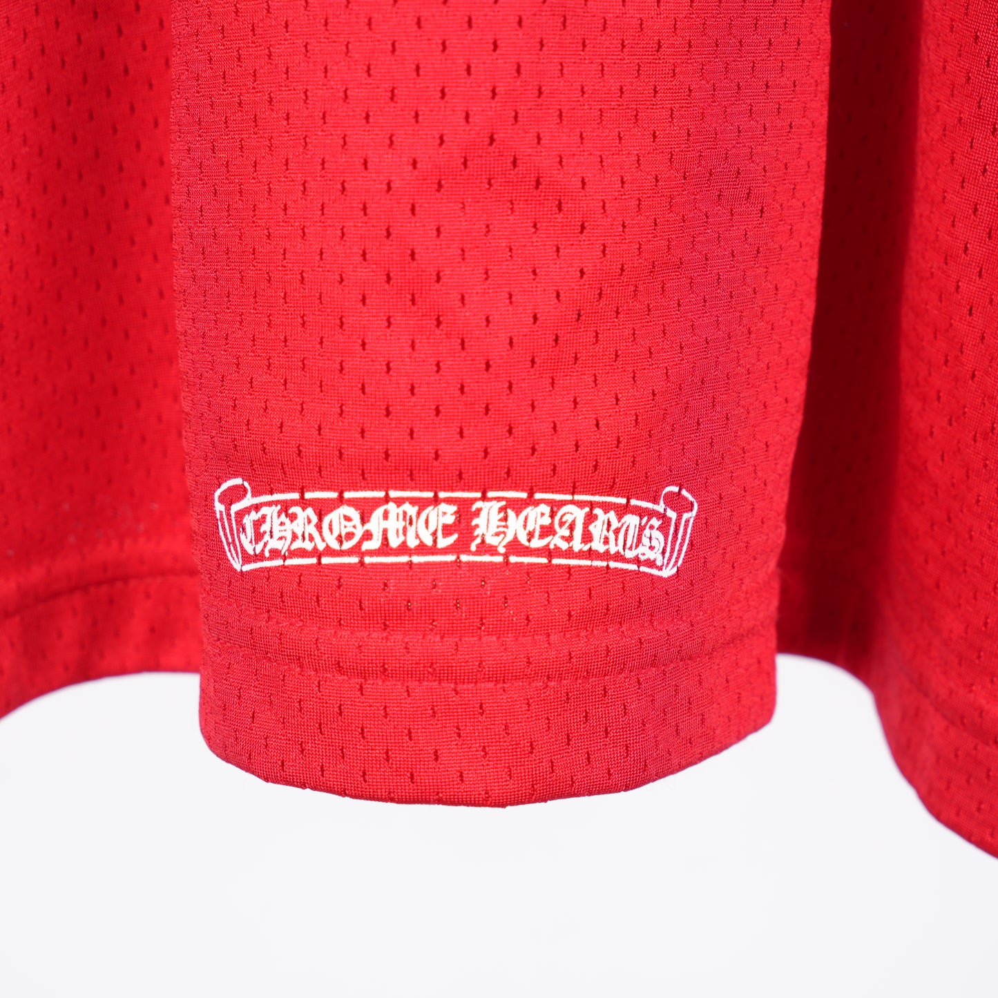 CHROME HEARTS RED MESH 'FORM' SHORT SLEEVE JERSEY