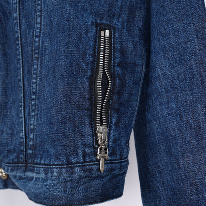 CHROME HEARTS Motorbreath Dagger Zip Denim Jacket