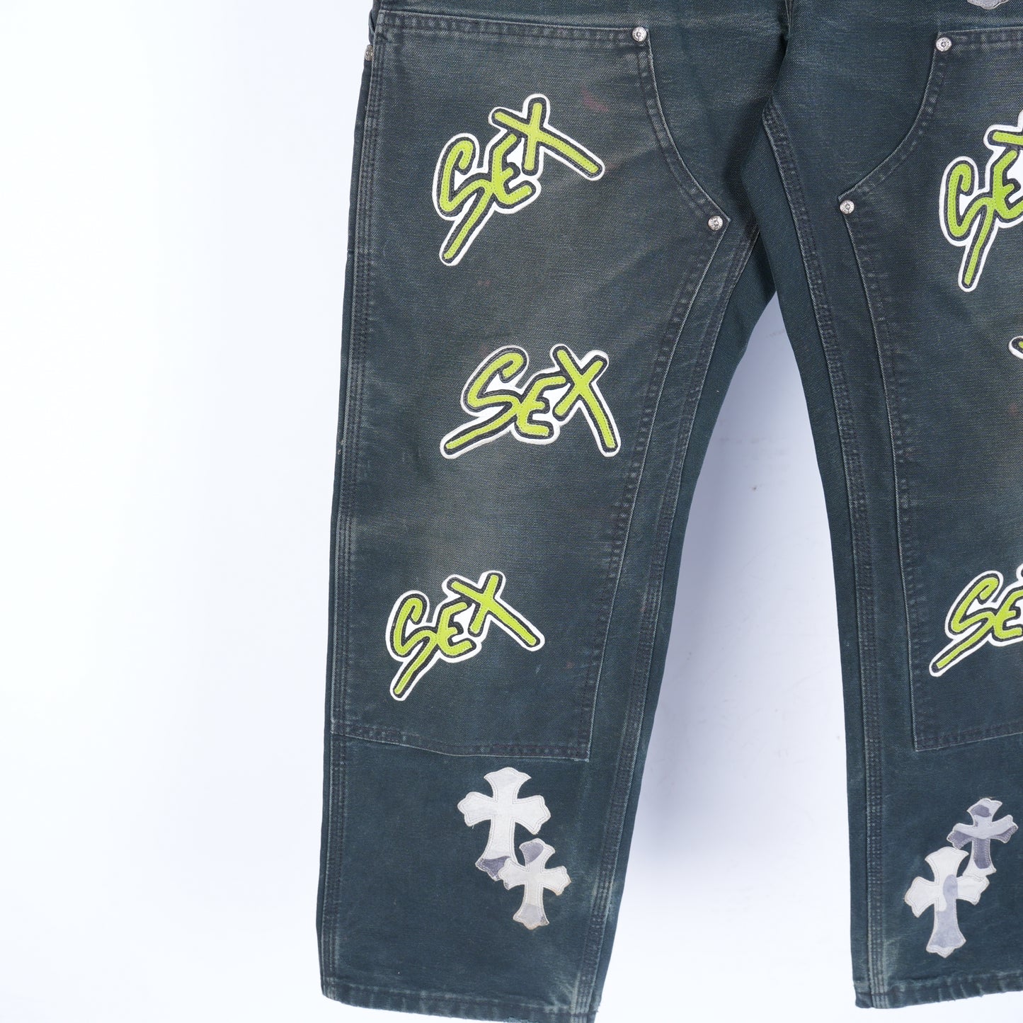 CHROME HEARTS SEX RECORDS DOUBLE KNEE CARPENTER PANTS