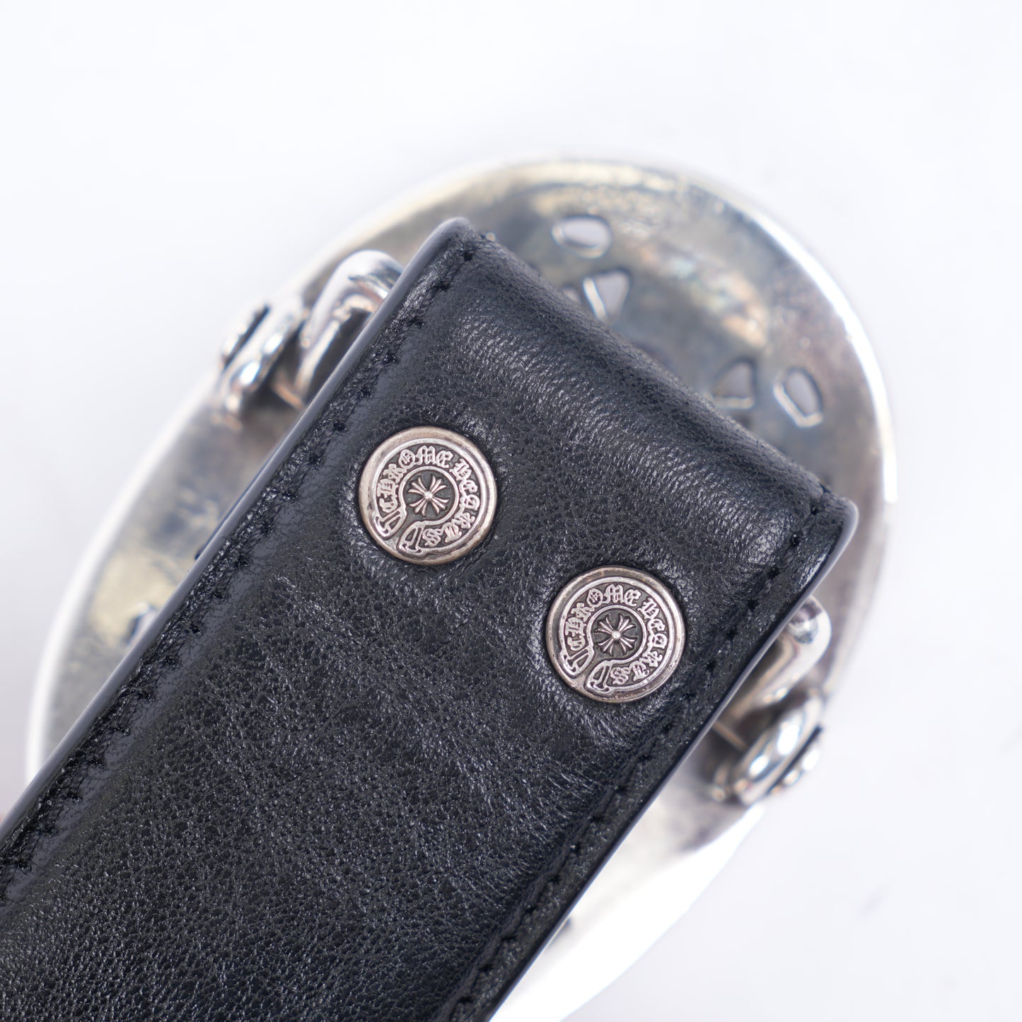 CHROME HEARTS OVAL BUCKLE WITH BLACK STRAP