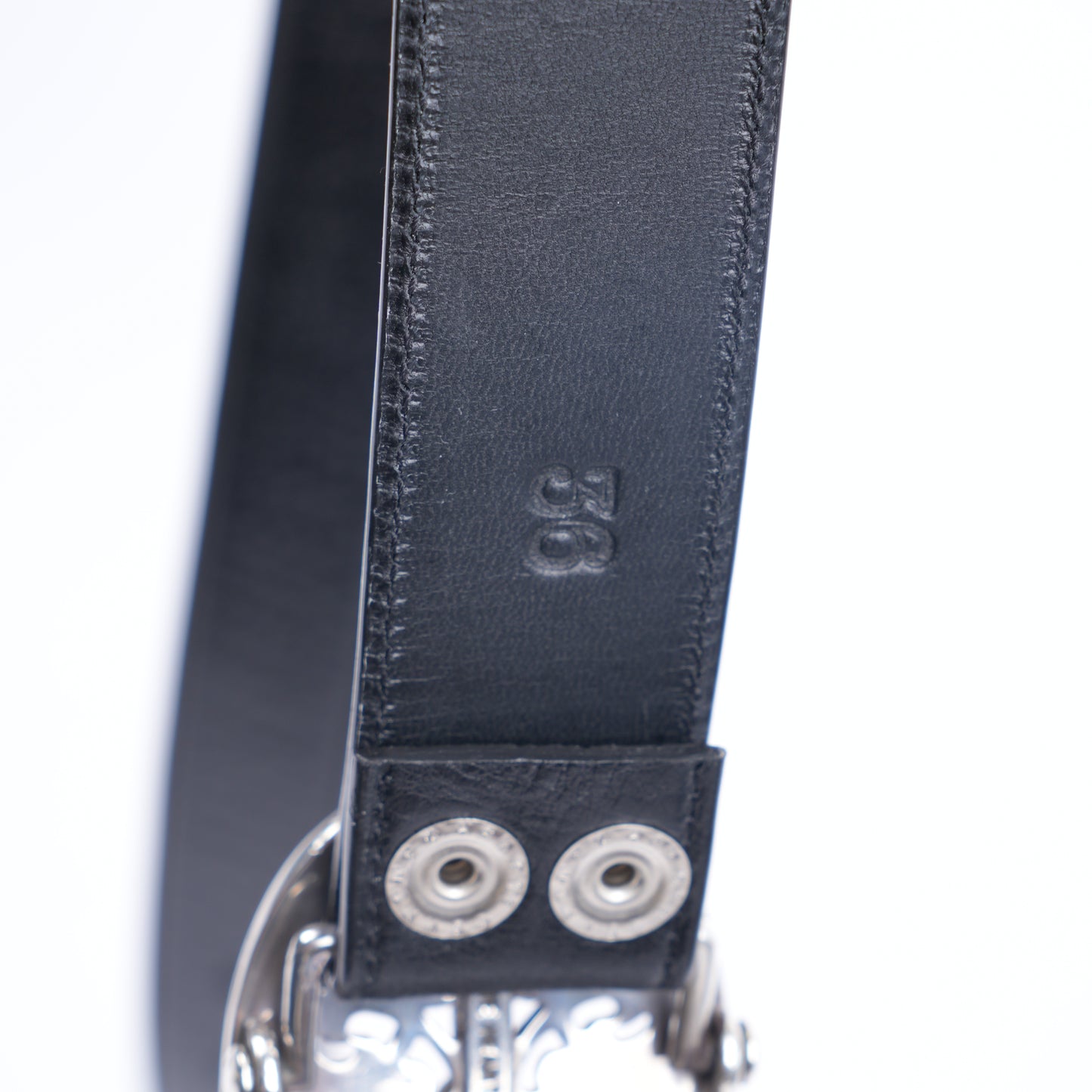 CHROME HEARTS OVAL BUCKLE WITH BLACK STRAP
