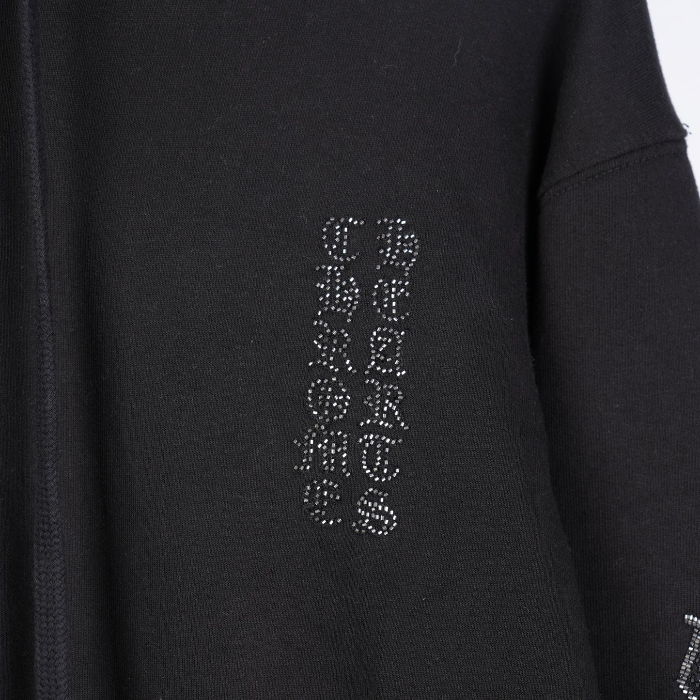 CHROME HEARTS SEQUIN LARGE CROSS PARIS COUTOURE ZIP UP HOODIE