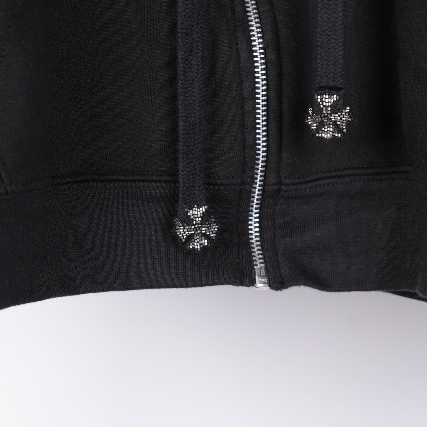 CHROME HEARTS SEQUIN LARGE CROSS PARIS COUTOURE ZIP UP HOODIE