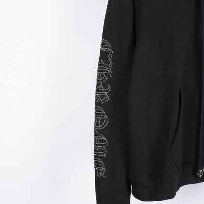 CHROME HEARTS SEQUIN LARGE CROSS PARIS COUTOURE ZIP UP HOODIE