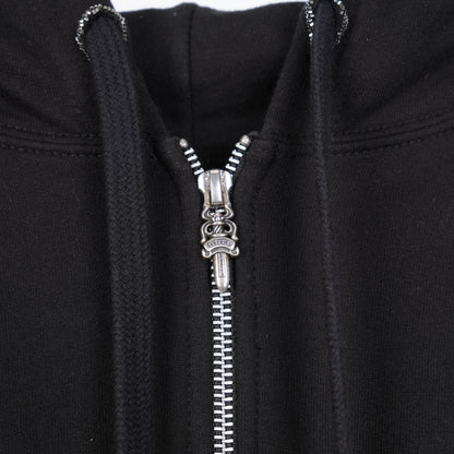 CHROME HEARTS SEQUIN LARGE CROSS PARIS COUTOURE ZIP UP HOODIE