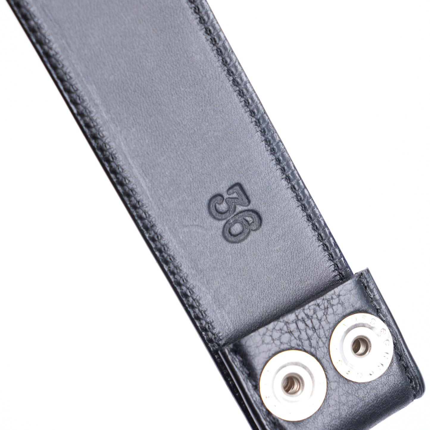 CHROME HEARTS PLAIN BLACK BELT STRAP 1.5" SIZE 36