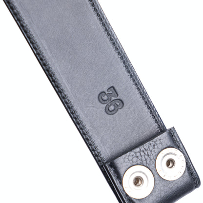 CHROME HEARTS PLAIN BLACK BELT STRAP 1.5" SIZE 36