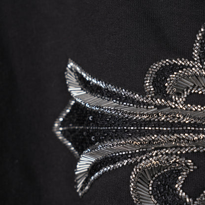 CHROME HEARTS SEQUIN LARGE CROSS PARIS COUTOURE ZIP UP HOODIE