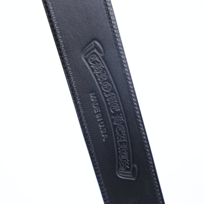 CHROME HEARTS PLAIN BLACK BELT STRAP 1.5" SIZE 36