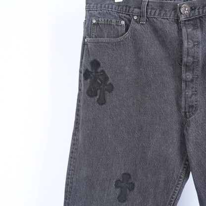CHROME HEARTS BLACK CROSS PATCH 501 LEVI