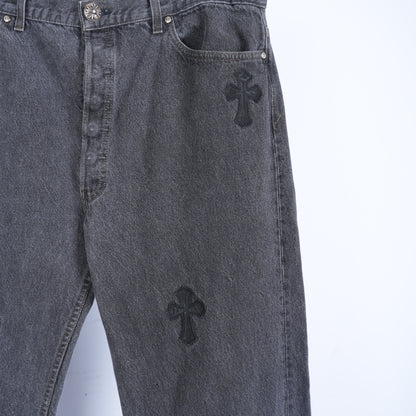 CHROME HEARTS BLACK CROSS PATCH 501 LEVI