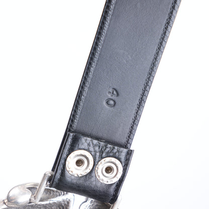 CHROME HEARTS ROLLING STONES BUCKLE WITH PLAIN BLACK STRAP