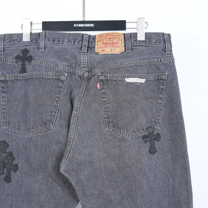 CHROME HEARTS BLACK CROSS PATCH 501 LEVI