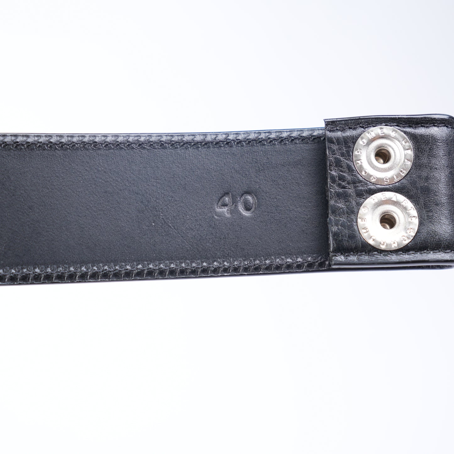 CHROME HEARTS PLAIN BLACK BELT STRAP 1.5" SIZE 40