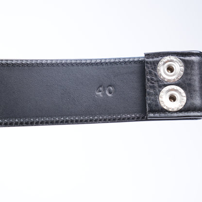 CHROME HEARTS PLAIN BLACK BELT STRAP 1.5" SIZE 40